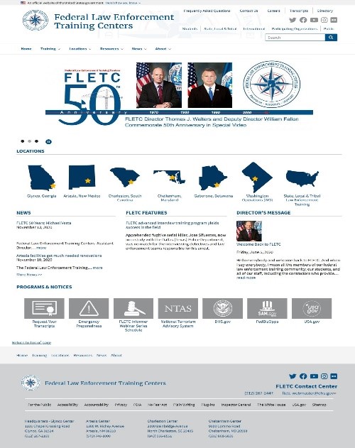 FLETC launches revised Website Federal Law Enforcement Training Centers